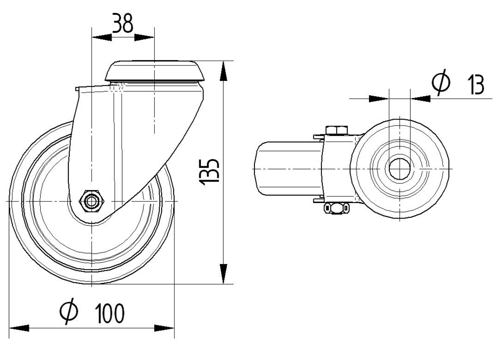 Περιστρεφόμενη ρόδα, Ø100mm - 3