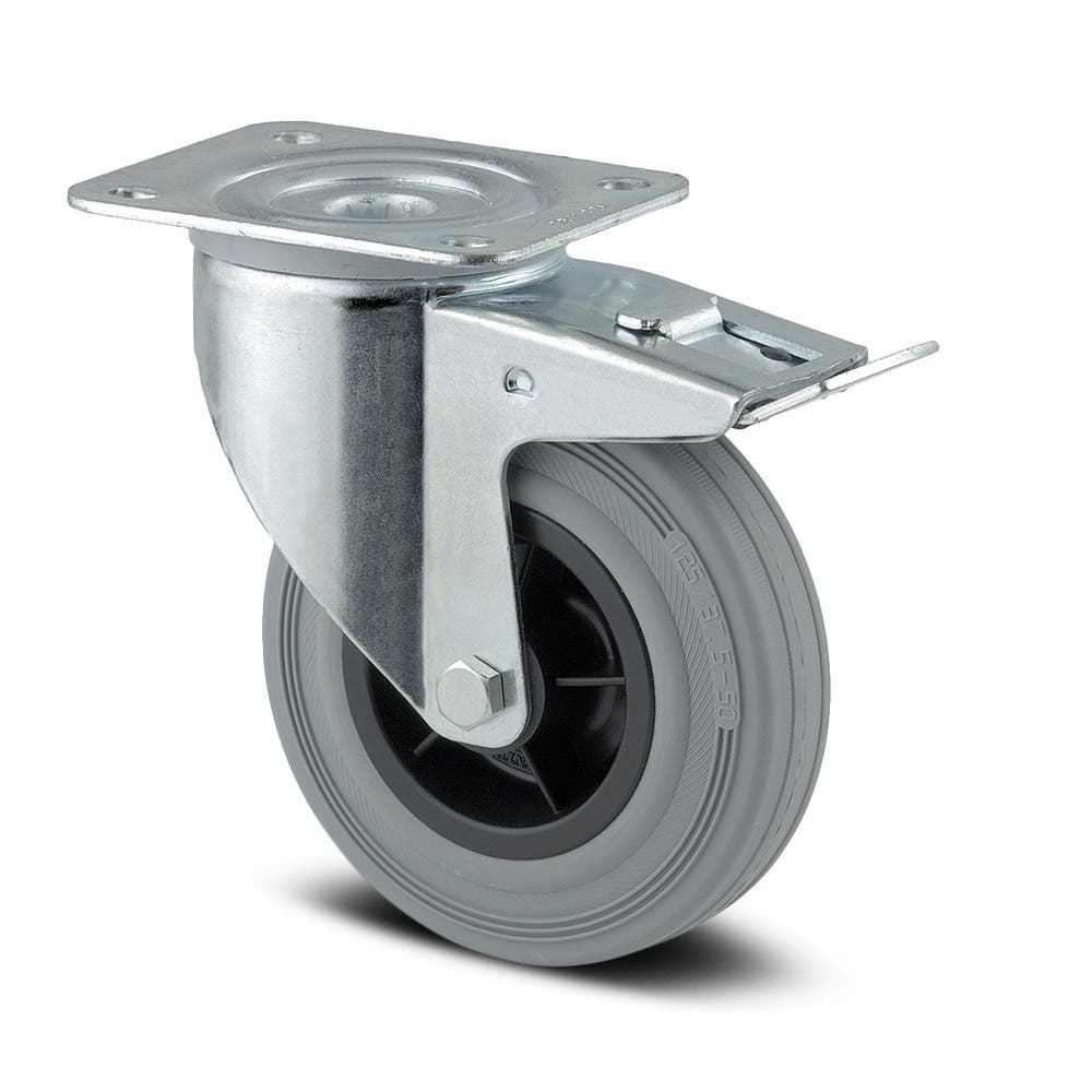 Περιστρεφόμενη ρόδα με φρένο, Ø80mm