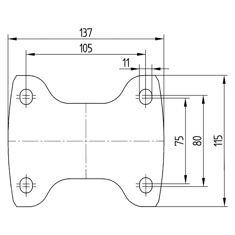 Fixed castor 160 mm - 2
