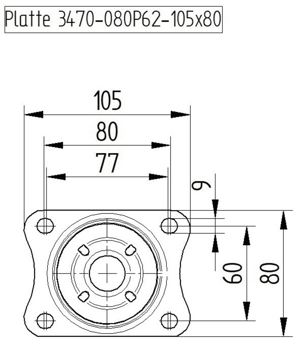 Περιστρεφόμενη ρόδα, Ø80mm - 3