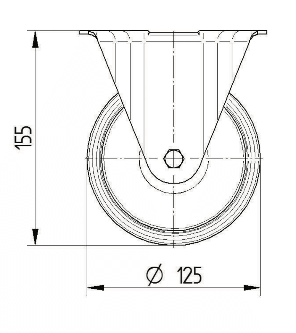 Fixed castor 125 mm - 3